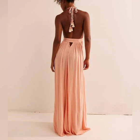 🧡TONIGHT ONLY PRICE🧡NWT Free People Look Into the Sun Maxi Dress, Coral Pink, XS - Picture 2 of 5